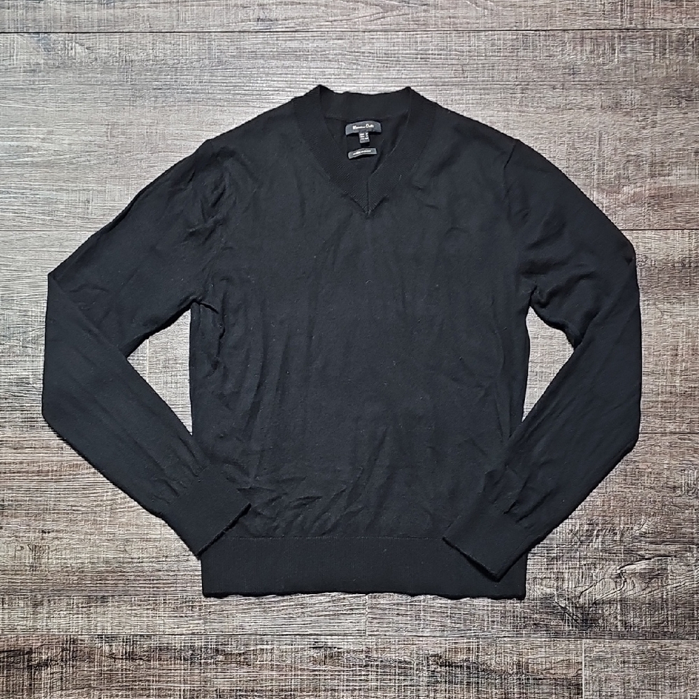 Massimo Dutti - Black V-Neck Sweater